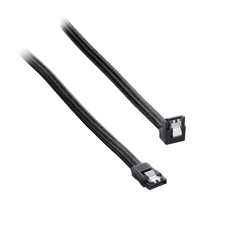 CableMod ModFlex Sleeved Right Angle SATA 3 Cable (Black, 30cm) - Image 2